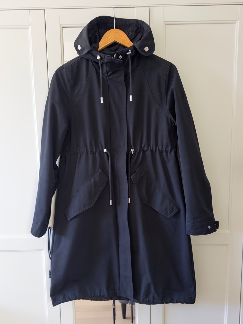 Frank & Oak Black Hooded Trench Coat